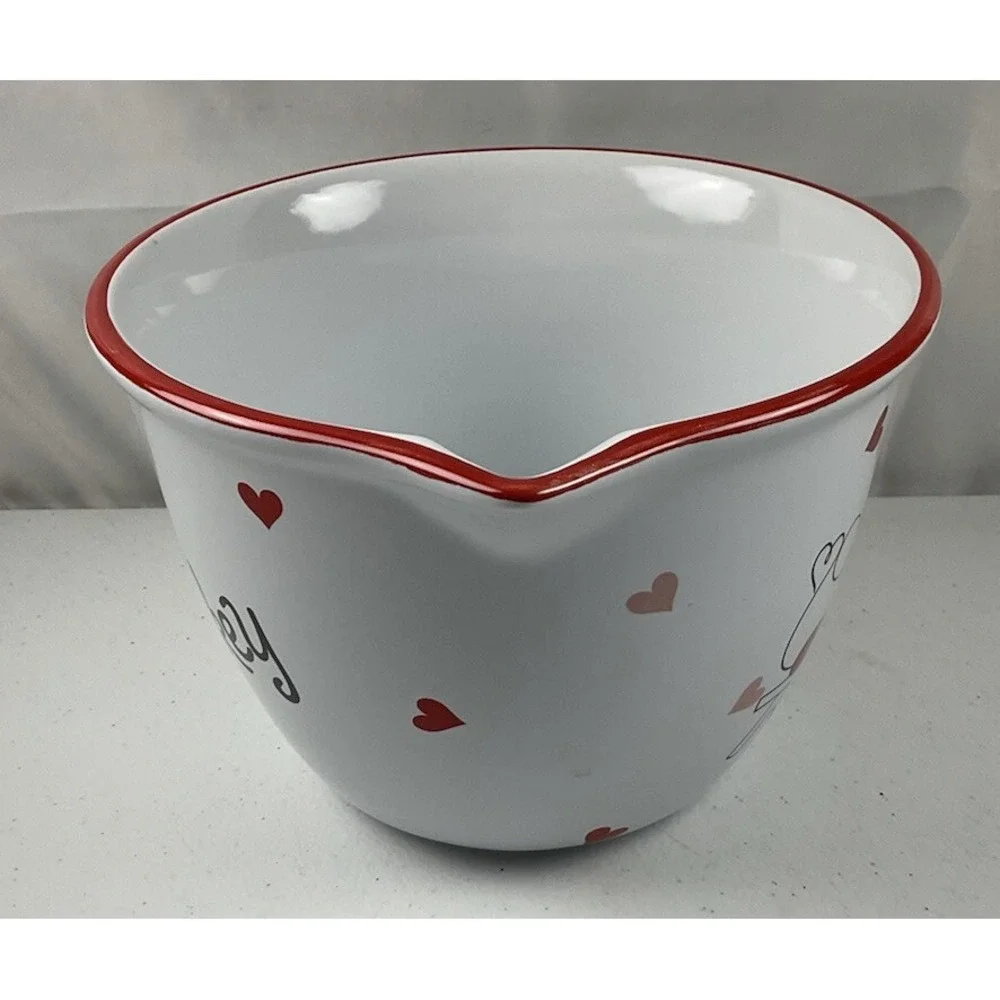 Disney Mickey & Minnie Mouse Mixing Bowl Valentines Day Love Hearts Large